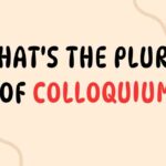 What's the Plural of Colloquium