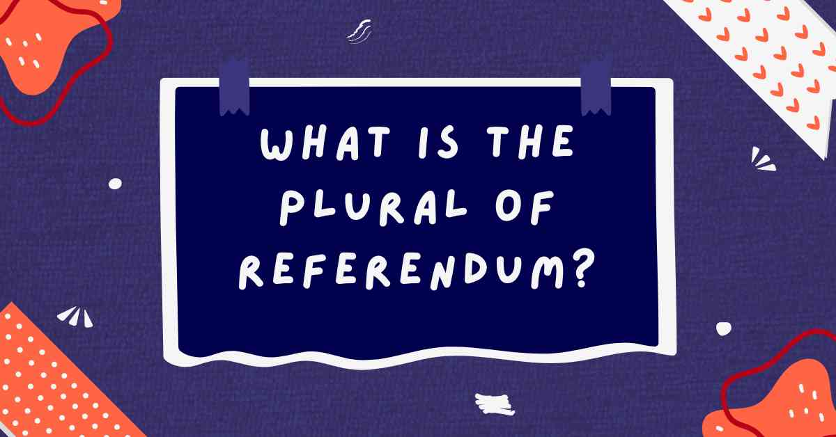 What Is the Plural of Referendum