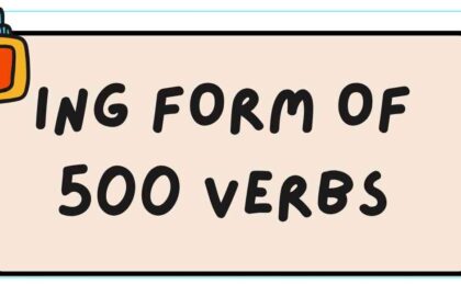 ing Form of 500 Verbs