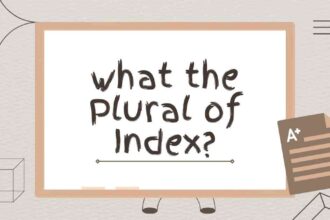 what the Plural of Index