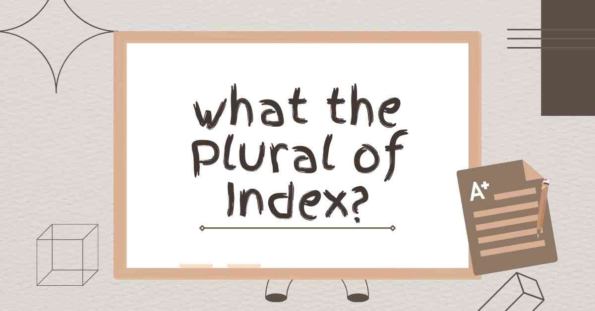 what the Plural of Index