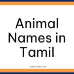 Animal Names in Tamil