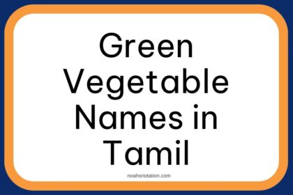 Green Vegetable Names in Tamil