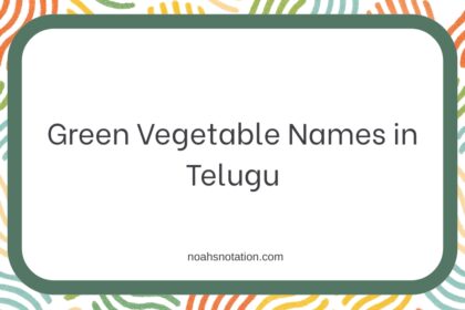 Green Vegetable Names in Telugu