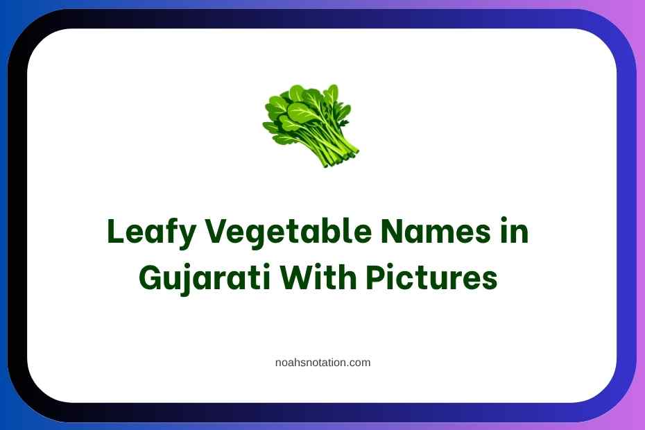 Leafy Vegetable Names in Gujarati With Pictures