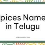 Spices Names in Telugu