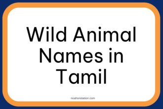 Wild Animal Names in Tamil