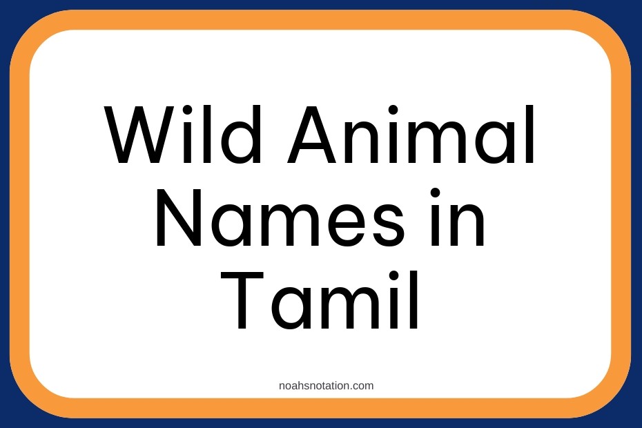 Wild Animal Names in Tamil