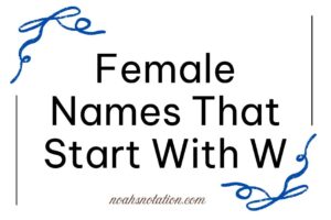 Female Names That Start With W