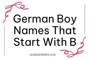 German Boy Names That Start With B