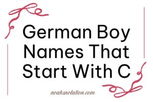 German Boys Names Start With C
