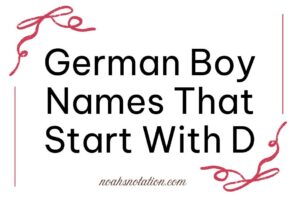 German Boy Names That Start With D