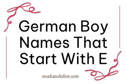 German boy names that start with E