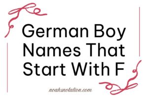 German Boy Names That Start With F