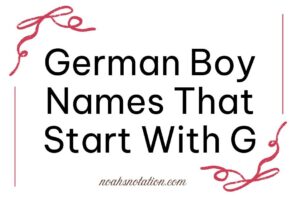 German Boy Names That Start With G