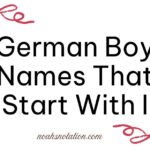 German Boy Names That Start With I