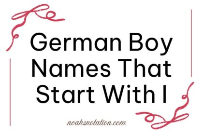 German Boy Names That Start With I