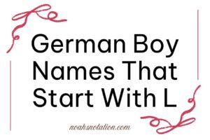 German Boy Names That Start With L