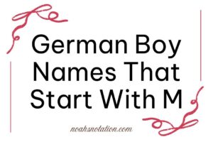German Boy Names That Start With M