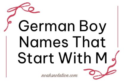 German Boy Names That Start With M