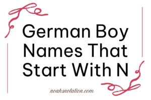 German Boy Names That Start With N
