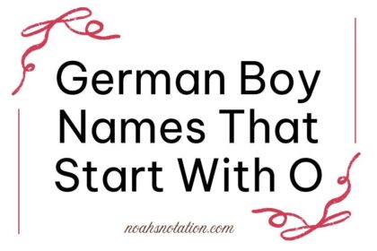 German Boy Names That Start With O