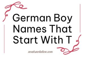 German Boy Names That Start With T
