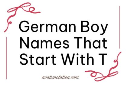 German Boy Names That Start With T