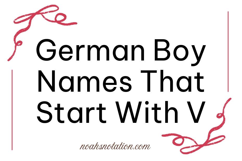 German Boy Names That Start With V