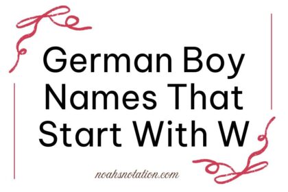 German Boy Names That Start With W