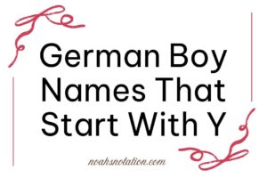 German Boy Names That Start With Y