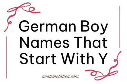German Boy Names That Start With Y