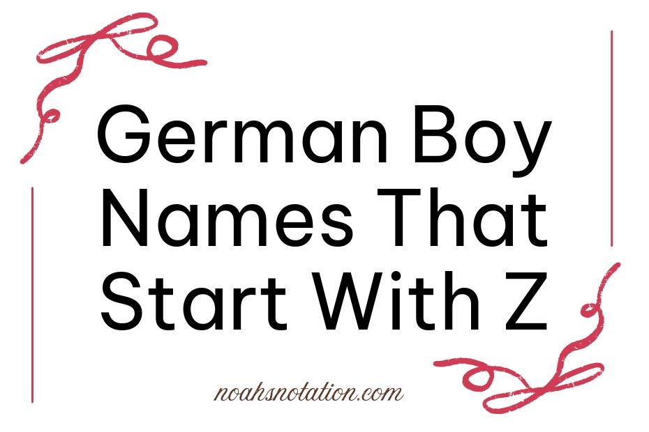 German Boy Names That Start With Z