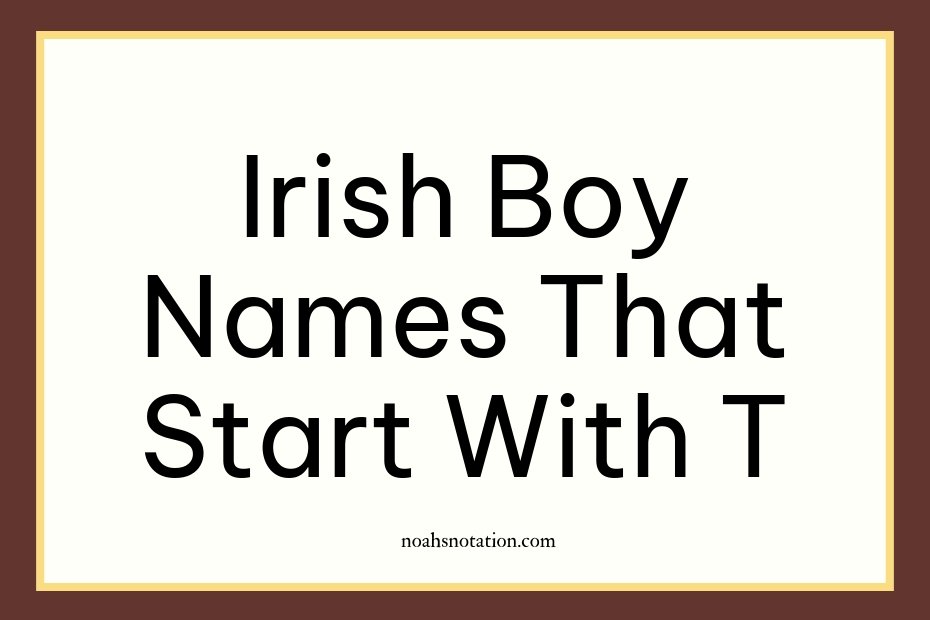 Irish boy names that start with T