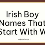 Irish boy names that start with W