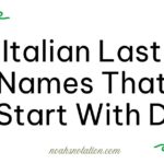 Italian Last Names That Start With D