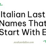 Italian Last Names That Start With E
