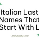 Italian Last Names That Start With L