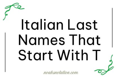 Italian Last Names That Start With T