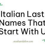 Italian Last Names That Start With U