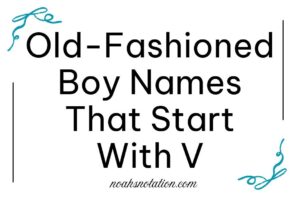 Old-Fashioned Boy Names That Start With V