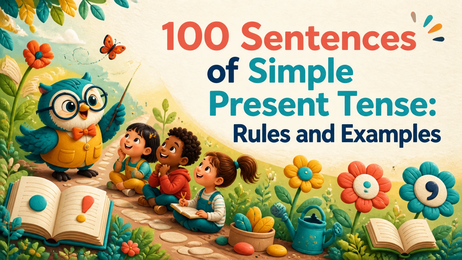 100 sentences of simple present tense