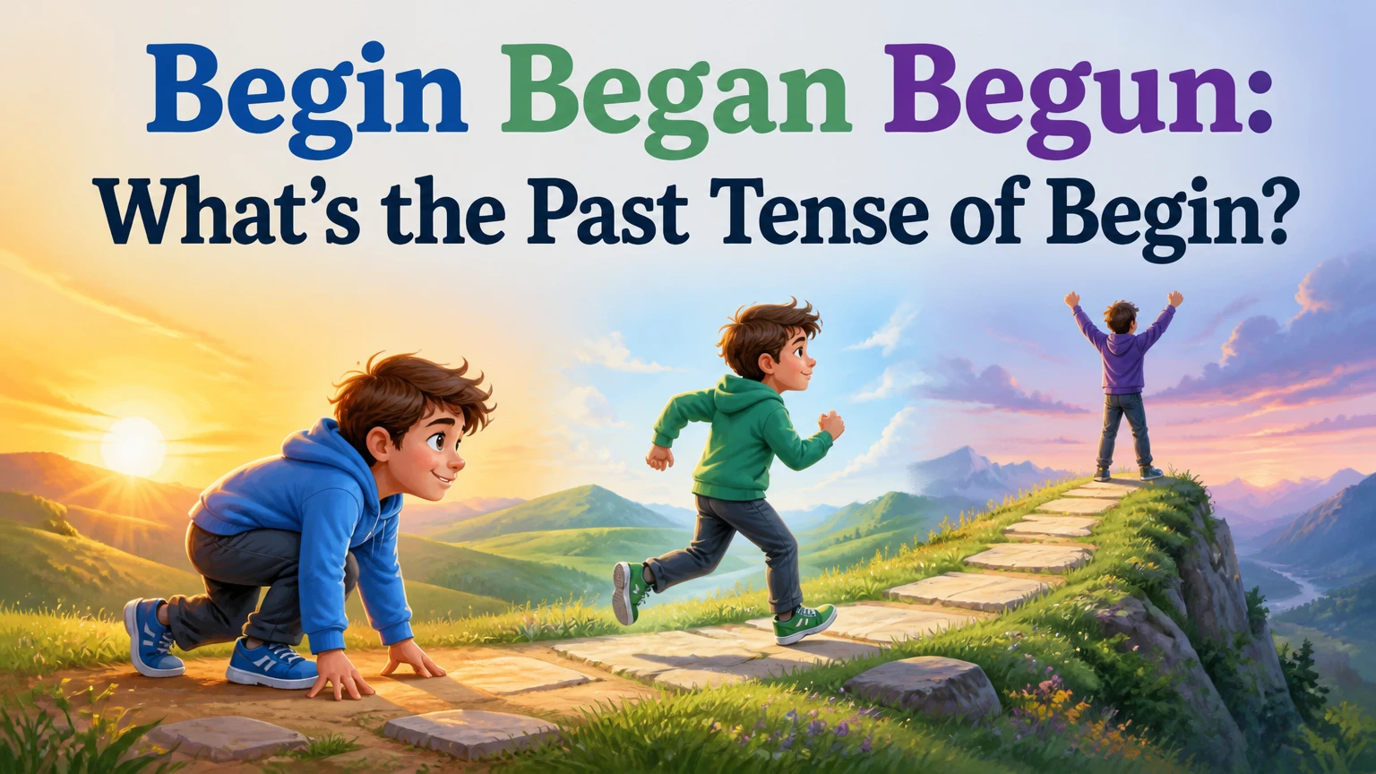 begin began begun whats the past tense of begin 2