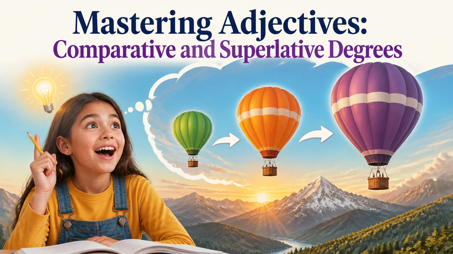 degrees of adjectives comparatives and superlatives explained
