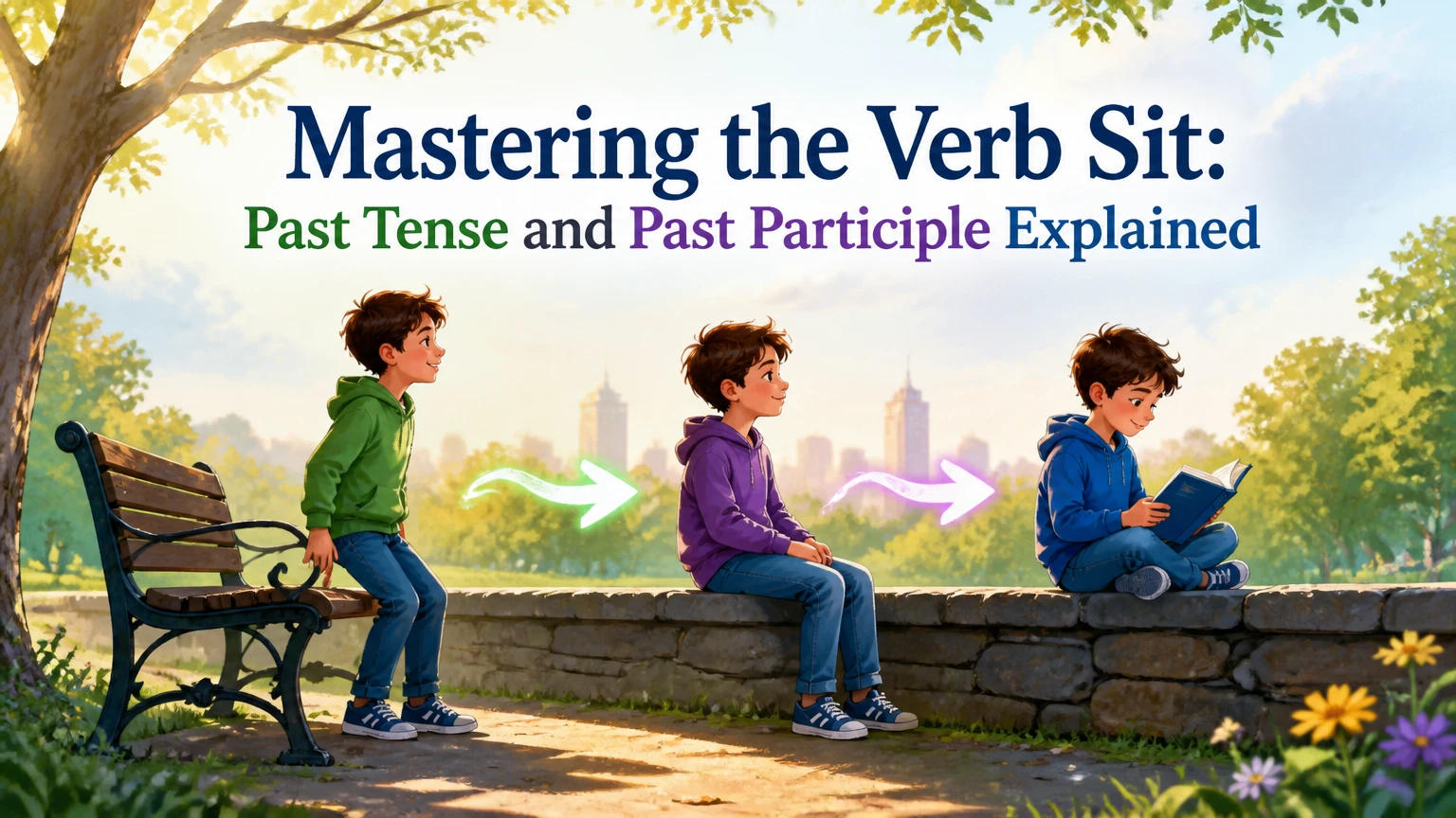 whats the past tense and past participle form of sit
