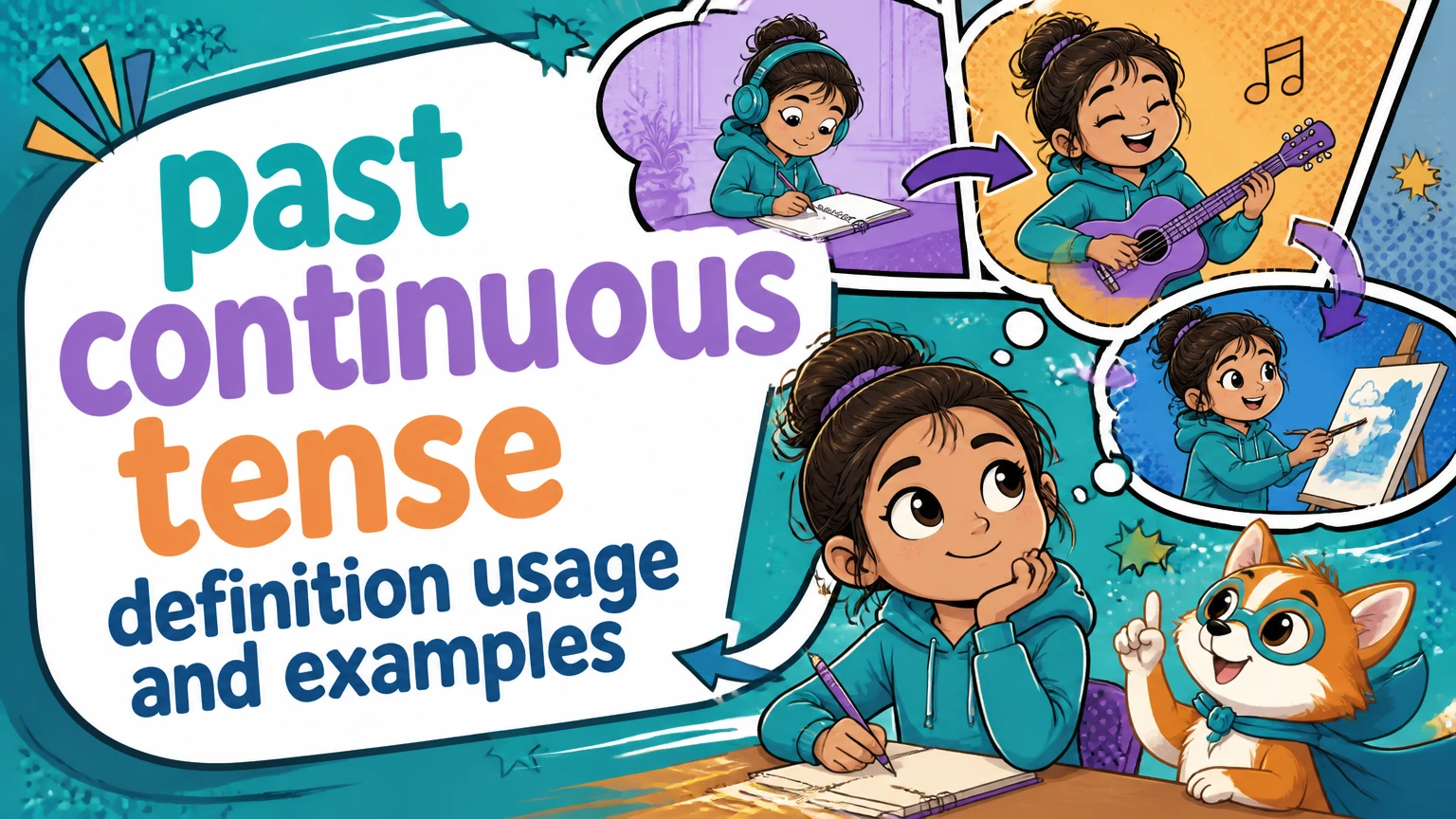 past continuous tense definition usage and examples