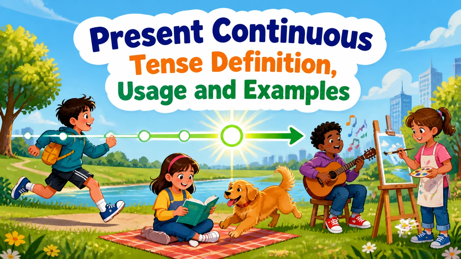 present continuous tense definition usage and examples