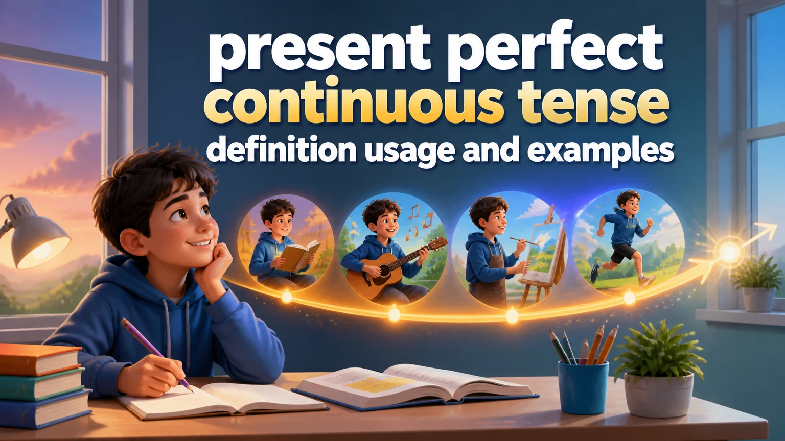 present perfect continuous tense definition usage and examples