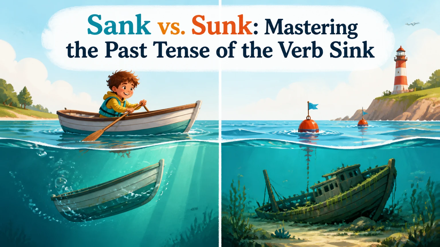 sank vs sunk whats the past tense of sink