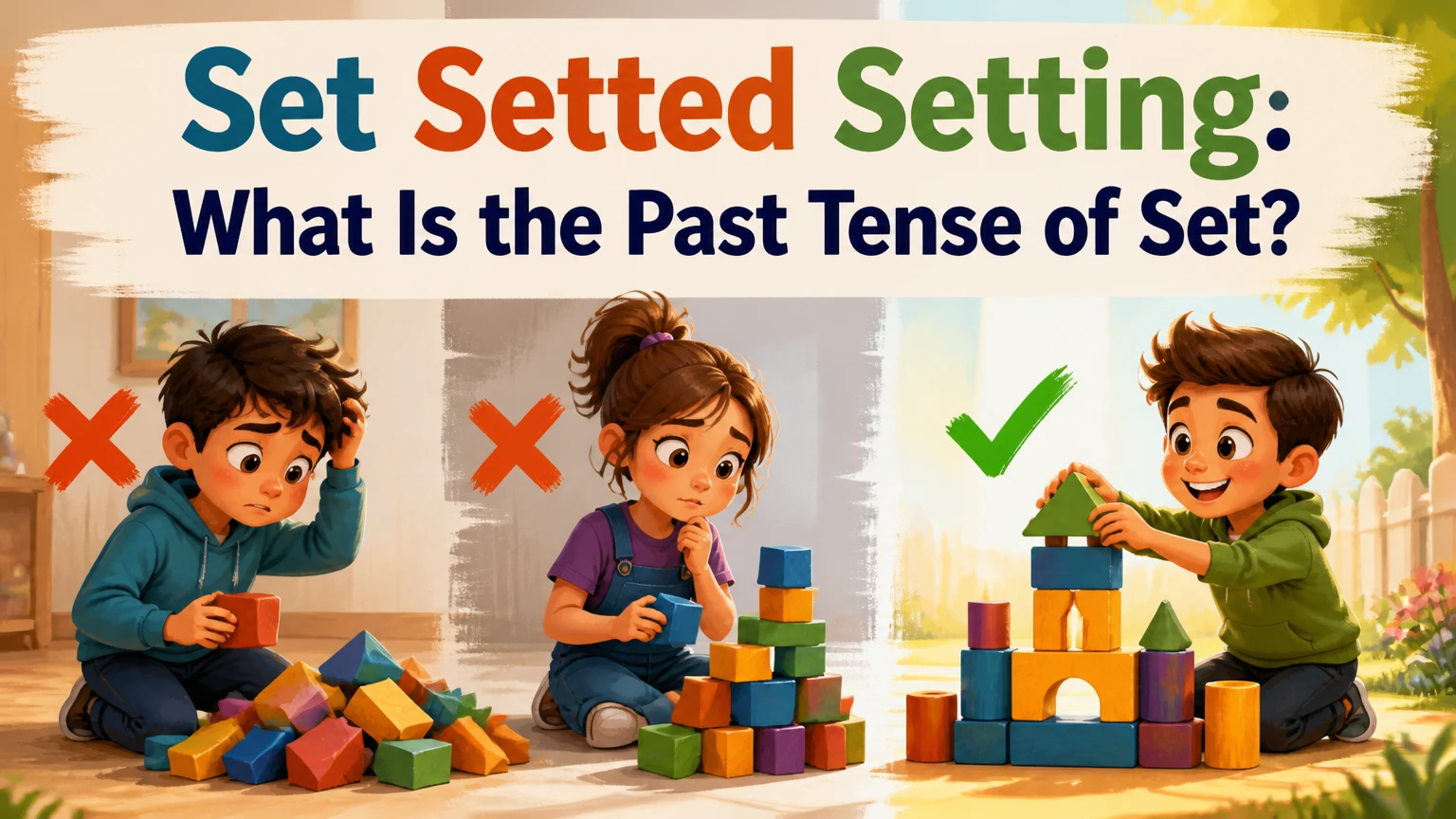 set setted setting whats the past tense of set 2